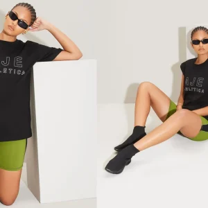 Fashion Aje ATHLETICA Block Logo Boyfriend Tee 102 Black/White