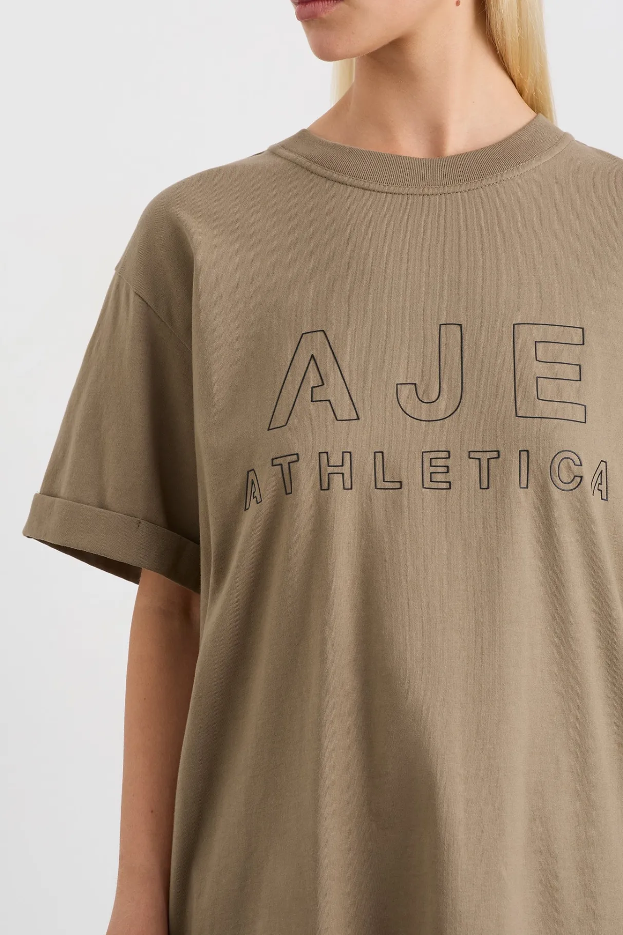 block_logo_boyfriend_tee__3.webp Clearance Aje ATHLETICA Block Logo Boyfriend Tee 102 Soft Khaki/Black