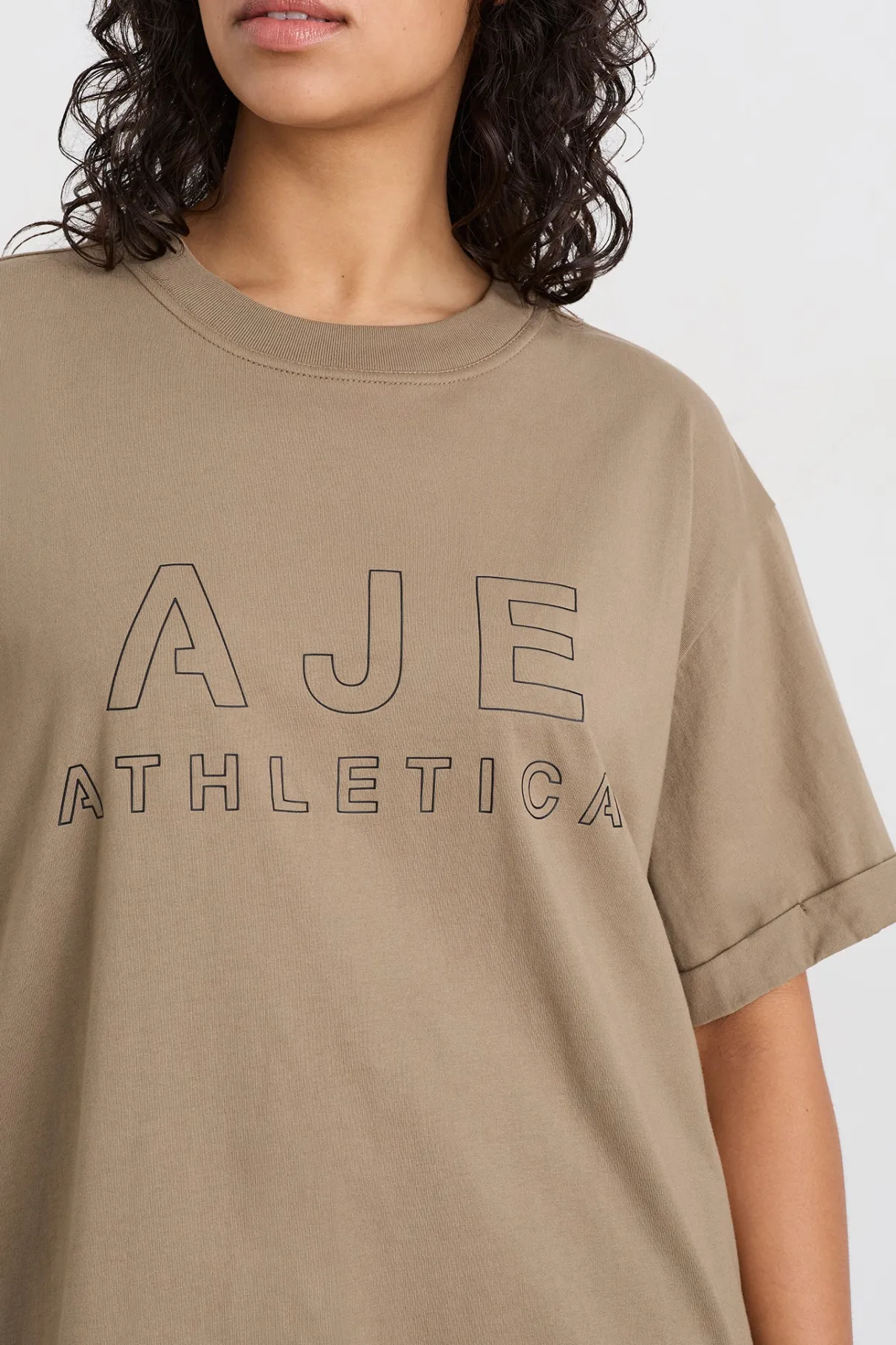 block_logo_boyfriend_tee__7.webp Clearance Aje ATHLETICA Block Logo Boyfriend Tee 102 Soft Khaki/Black