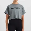 Shop Aje ATHLETICA Bold Logo Cropped Tee 105 Slate Surge