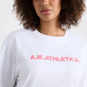 New Aje ATHLETICA Bold Logo Tee 105 White / Deep Blush