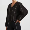 Best Sale Aje ATHLETICA Bonded Scuba Jacket 725 Black/White