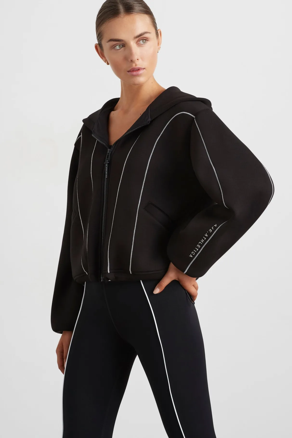 bonded_scuba_jacket__0.webp Best Sale Aje ATHLETICA Bonded Scuba Jacket 725 Black/White