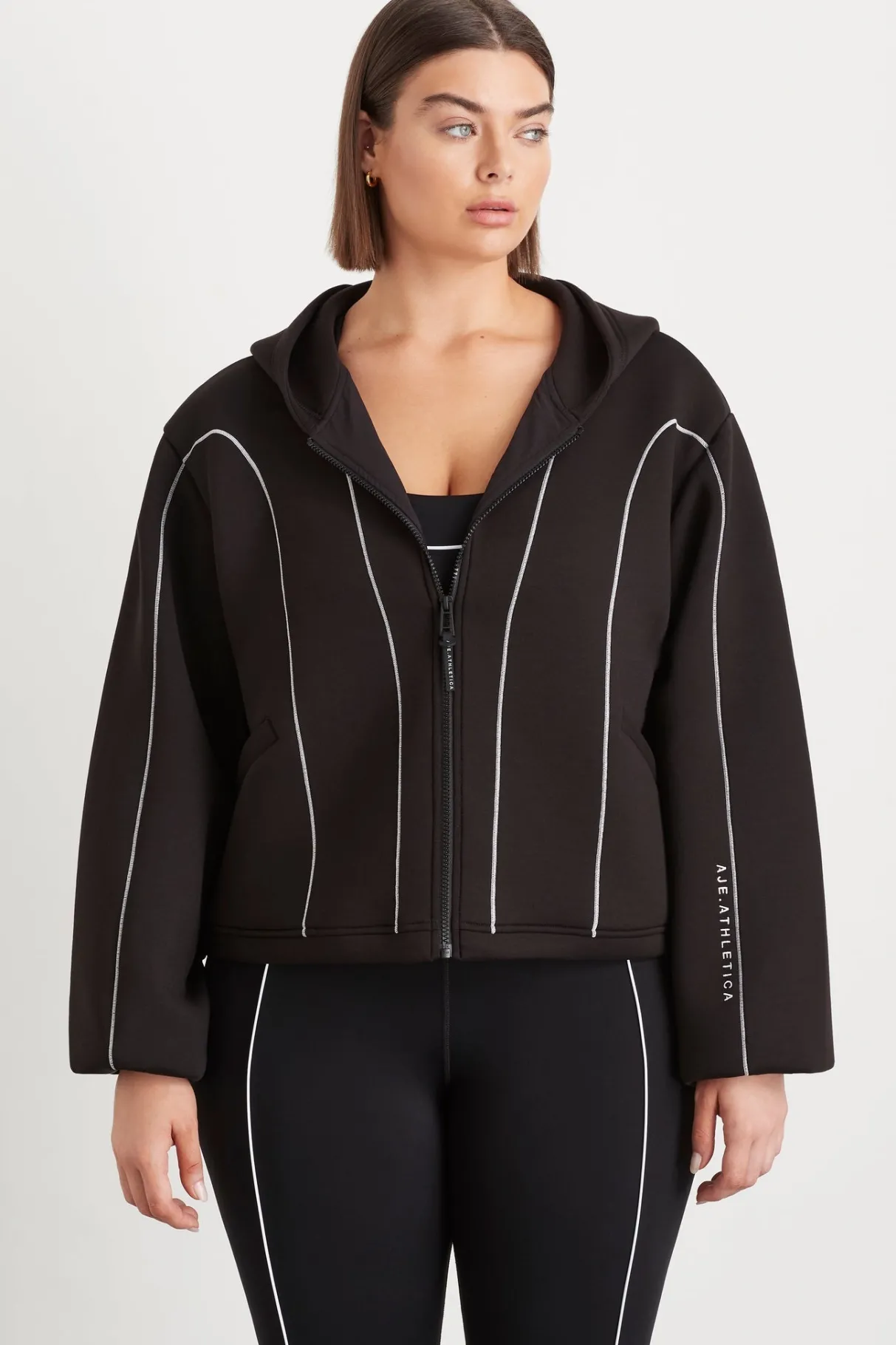 bonded_scuba_jacket__11.webp Best Sale Aje ATHLETICA Bonded Scuba Jacket 725 Black/White