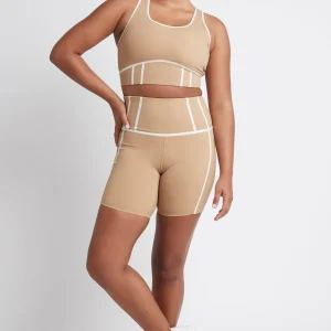Best Sale Aje ATHLETICA Bonded Seam Short Bike Shorts 605 Beige/Light Ivory