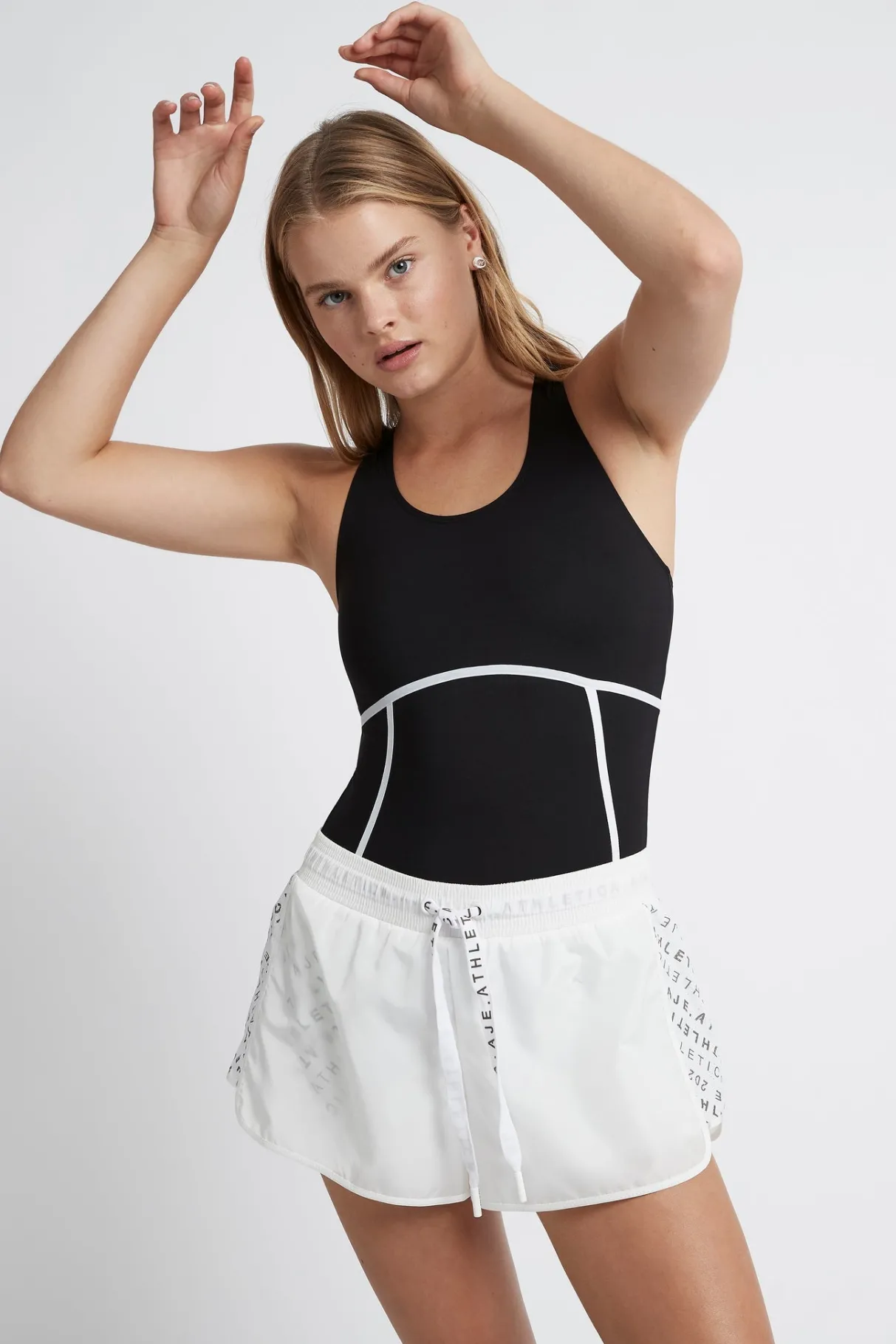 bonded_seam_training_tank__3.webp Shop Aje ATHLETICA Bonded Seam Training Tank 115 Black/White