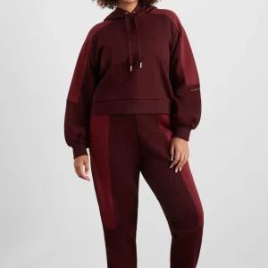 Fashion Aje ATHLETICA Boxy Cropped Hoodie 405 Burgundy Red Currant