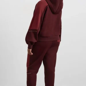 Fashion Aje ATHLETICA Boxy Cropped Hoodie 405 Burgundy Red Currant