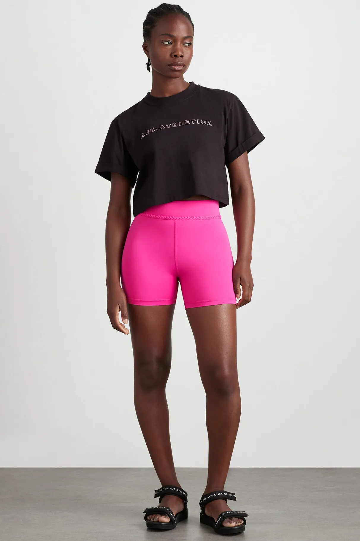 braided_shorts__0-1.webp Discount Aje ATHLETICA Braided Shorts 630 Bright Fuchsia