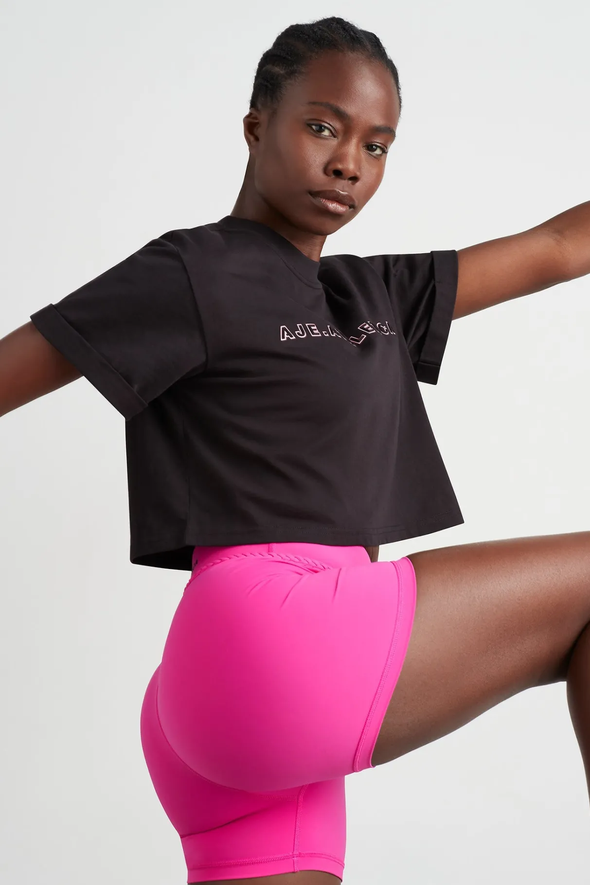 braided_shorts__4-1.webp Discount Aje ATHLETICA Braided Shorts 630 Bright Fuchsia