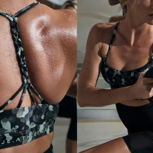 Cheap Aje ATHLETICA Braided Strappy Sports Bra 334 Green Painted Freeform