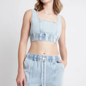 Best Sale Aje ATHLETICA Bubble Classic Logo Sports Bra 306 Chambray Blue