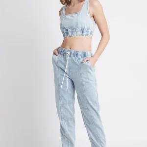 Best Sale Aje ATHLETICA Bubble Classic Logo Sports Bra 306 Chambray Blue