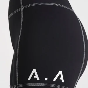 New Aje ATHLETICA Classic Logo Short Bike Shorts 605 Black/White