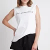Fashion Aje ATHLETICA Classic Logo Split Back Tank 111 White/Black