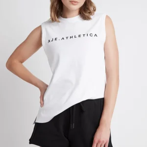 Fashion Aje ATHLETICA Classic Logo Split Back Tank 111 White/Black