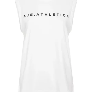 Fashion Aje ATHLETICA Classic Logo Split Back Tank 111 White/Black