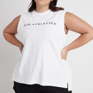 Fashion Aje ATHLETICA Classic Logo Split Back Tank 111 White/Black