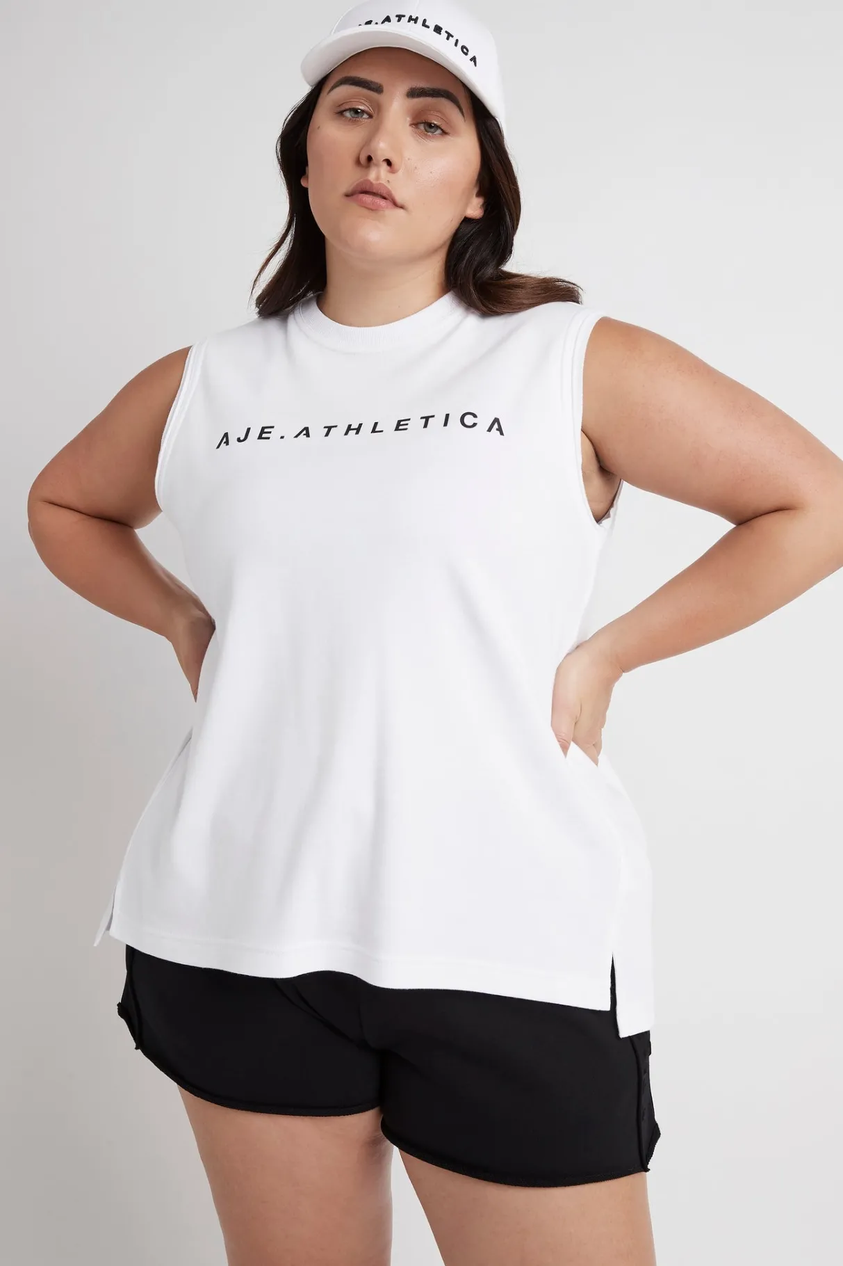 classic_logo_split_back_tank__11.webp Fashion Aje ATHLETICA Classic Logo Split Back Tank 111 White/Black