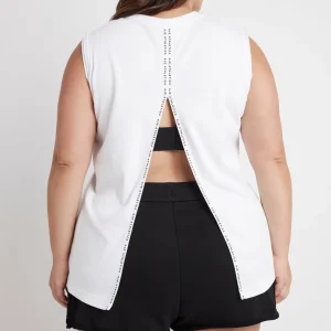 Fashion Aje ATHLETICA Classic Logo Split Back Tank 111 White/Black