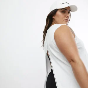 Fashion Aje ATHLETICA Classic Logo Split Back Tank 111 White/Black