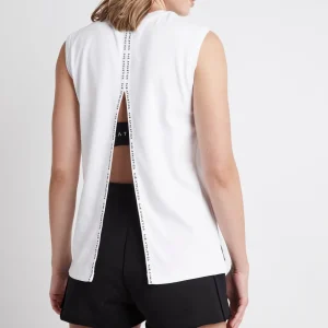 Fashion Aje ATHLETICA Classic Logo Split Back Tank 111 White/Black