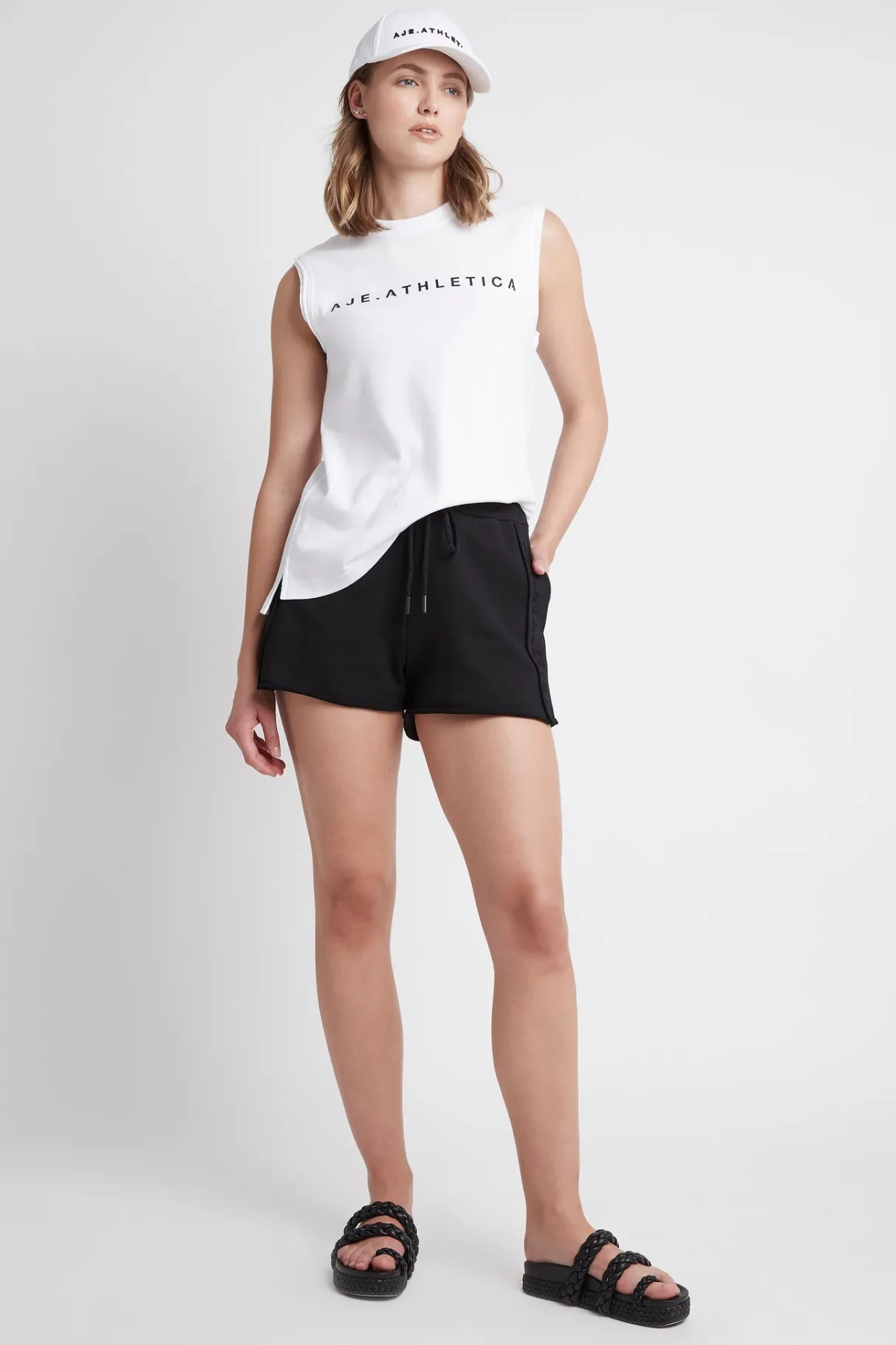 classic_logo_split_back_tank__5.webp Fashion Aje ATHLETICA Classic Logo Split Back Tank 111 White/Black