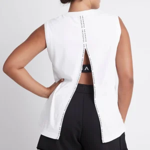 Fashion Aje ATHLETICA Classic Logo Split Back Tank 111 White/Black