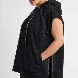 Shop Aje ATHLETICA Classic Longline Short Sleeve Hoodie 404 Black/White