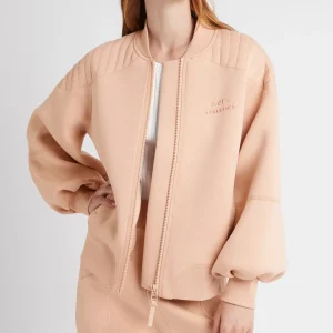 Sale Aje ATHLETICA Classic Spacer Knit Bomber Jacket 704 Sand