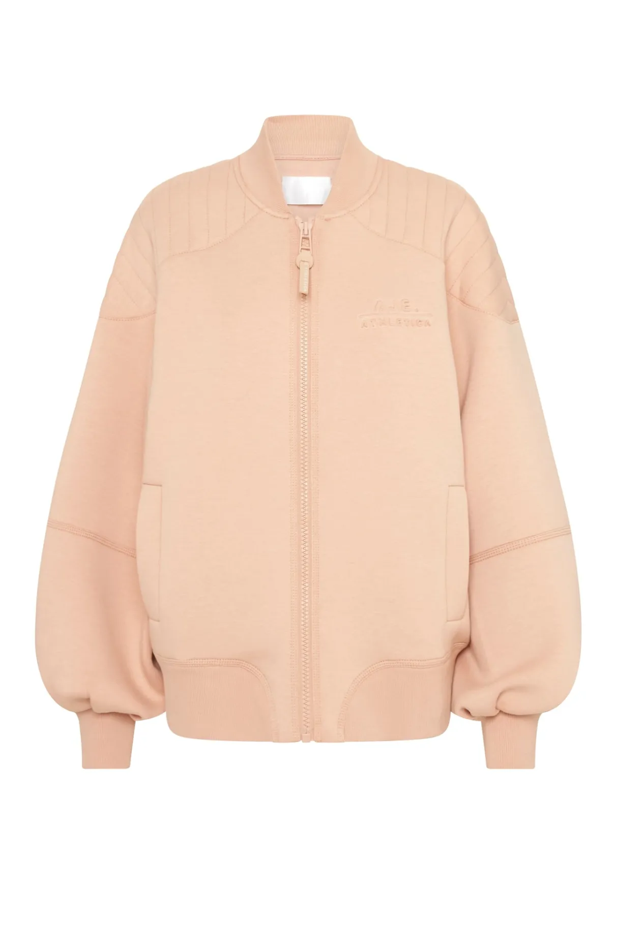 classic_spacer_knit_bomber_jacket__1.webp Sale Aje ATHLETICA Classic Spacer Knit Bomber Jacket 704 Sand