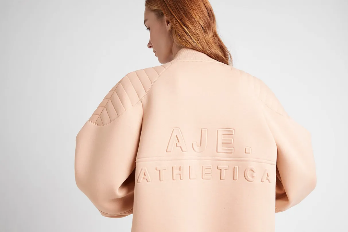 classic_spacer_knit_bomber_jacket__10.webp Sale Aje ATHLETICA Classic Spacer Knit Bomber Jacket 704 Sand