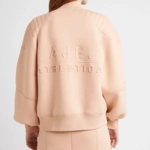 Sale Aje ATHLETICA Classic Spacer Knit Bomber Jacket 704 Sand