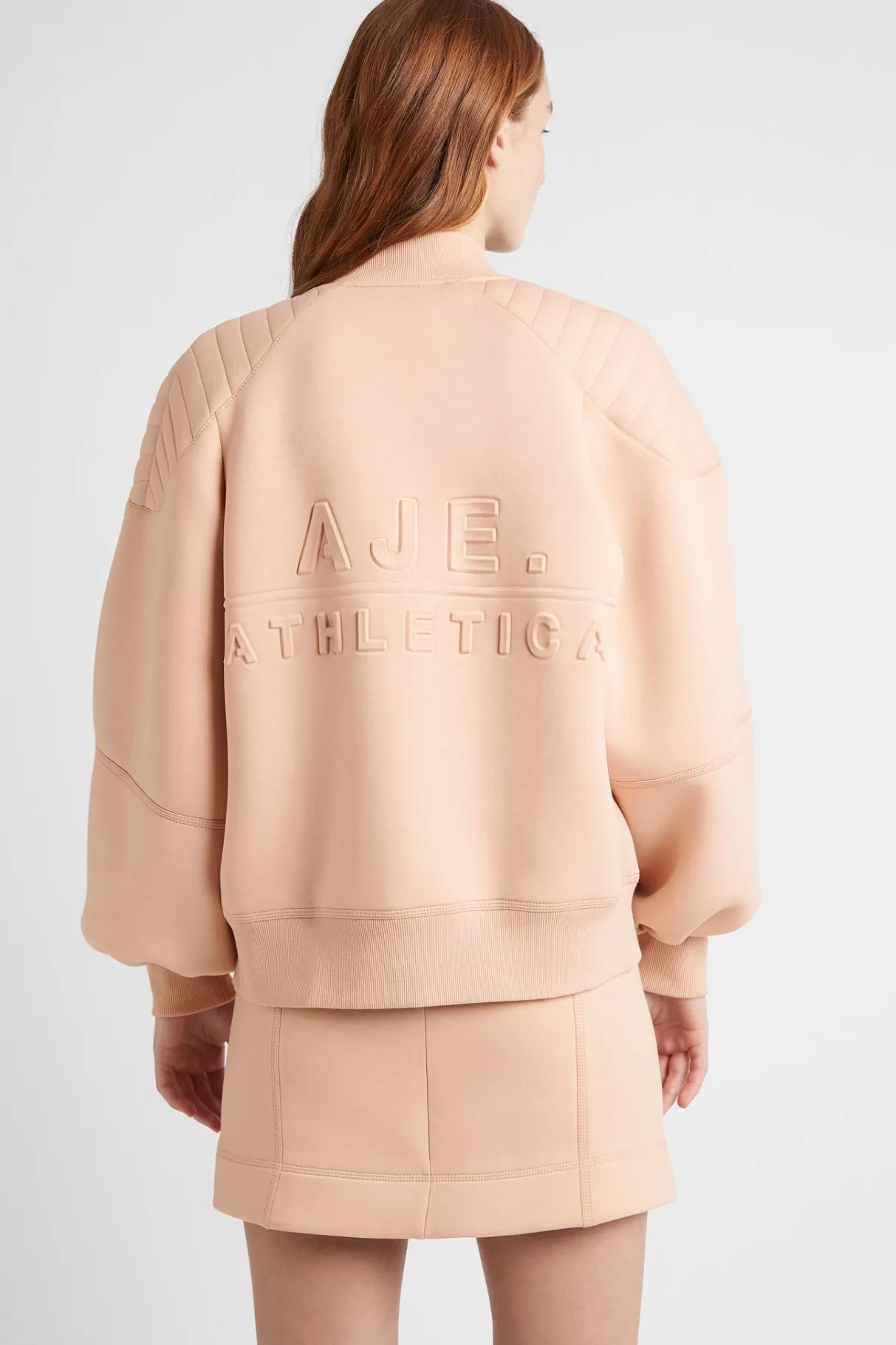 classic_spacer_knit_bomber_jacket__4.webp Sale Aje ATHLETICA Classic Spacer Knit Bomber Jacket 704 Sand