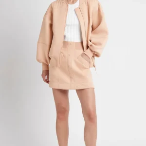 Sale Aje ATHLETICA Classic Spacer Knit Bomber Jacket 704 Sand
