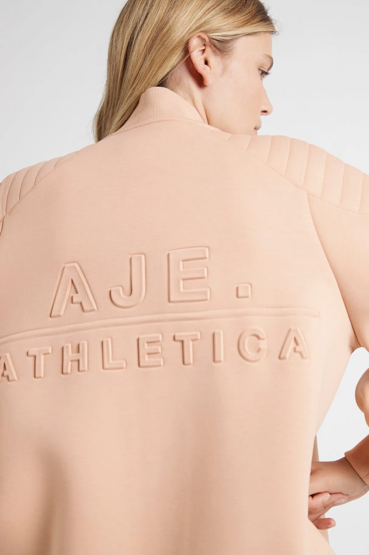 classic_spacer_knit_bomber_jacket__8.webp Sale Aje ATHLETICA Classic Spacer Knit Bomber Jacket 704 Sand