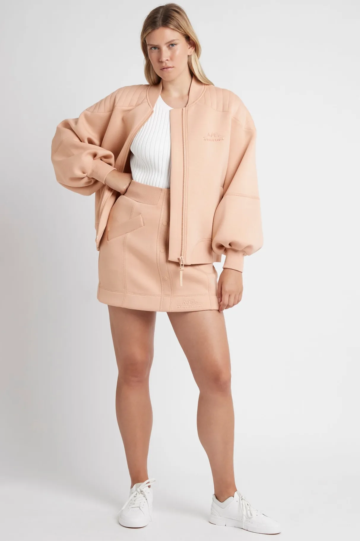 classic_spacer_knit_bomber_jacket__9.webp Sale Aje ATHLETICA Classic Spacer Knit Bomber Jacket 704 Sand