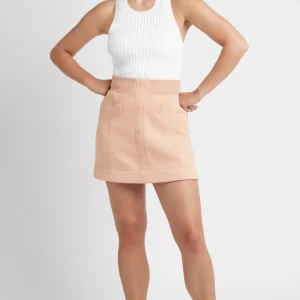 Clearance Aje ATHLETICA Classic Spacer Knit Mini Skirt 609 Sand