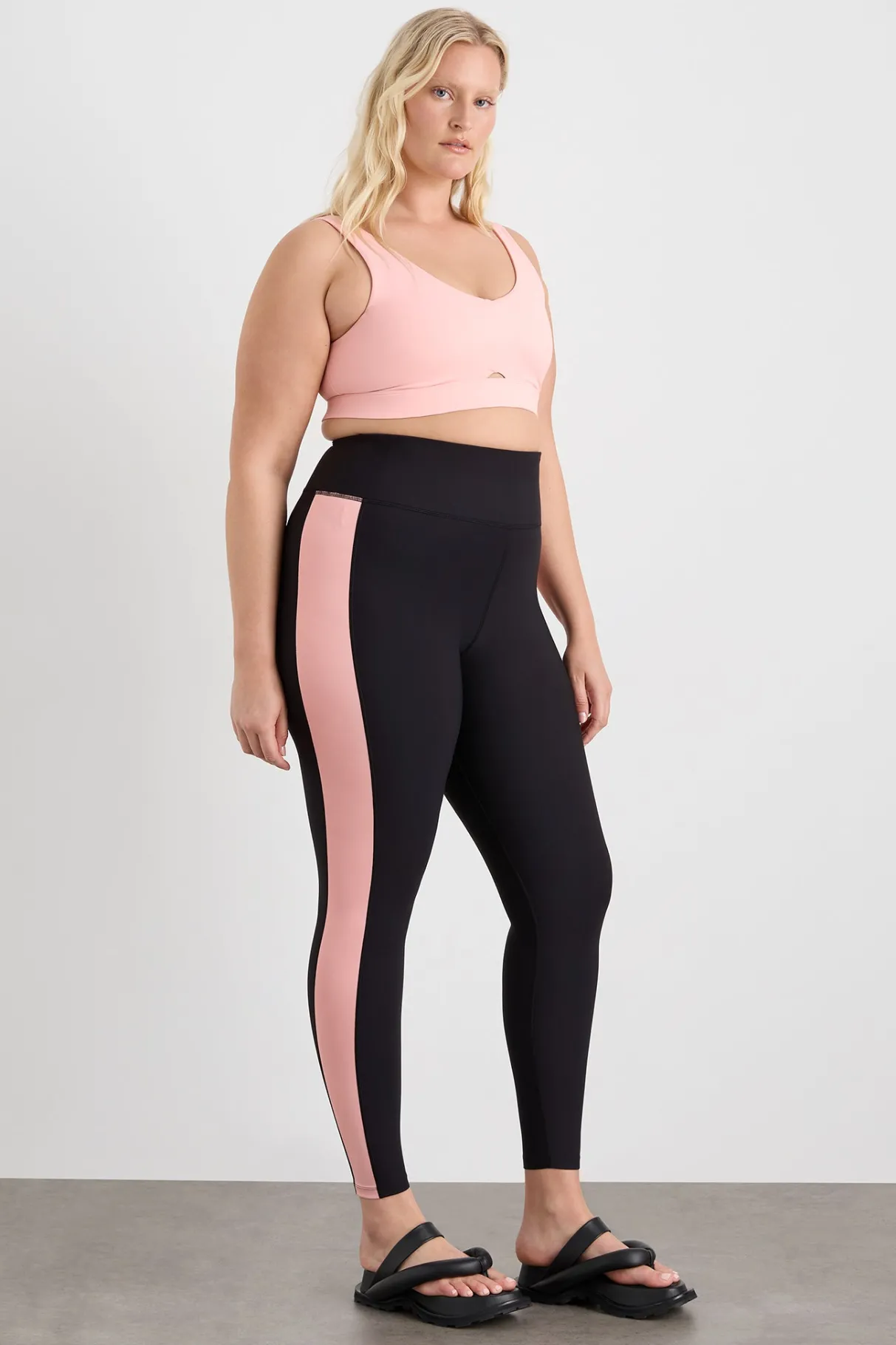 colour_block_ankle_length_legging__9-1.webp Online Aje ATHLETICA Colour Block Ankle Length Legging 212 Black / Millennial Pink