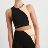 New Aje ATHLETICA Colour Block Crop Top 336 Black/Beige