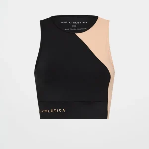 New Aje ATHLETICA Colour Block Crop Top 336 Black/Beige