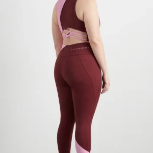 Store Aje ATHLETICA Colour Block Crop Top 336 Burnt Burgundy/Bonbon Pink