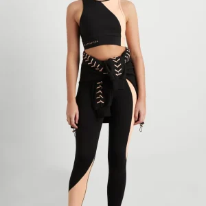 New Aje ATHLETICA Colour Block Crop Top 336 Black/Beige