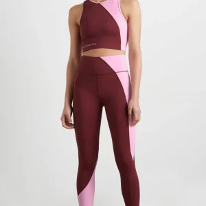 Store Aje ATHLETICA Colour Block Crop Top 336 Burnt Burgundy/Bonbon Pink