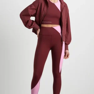 Store Aje ATHLETICA Colour Block Crop Top 336 Burnt Burgundy/Bonbon Pink