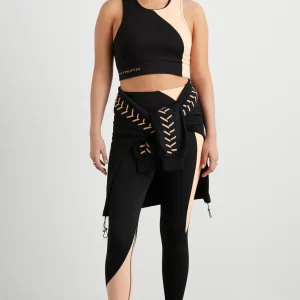 New Aje ATHLETICA Colour Block Crop Top 336 Black/Beige