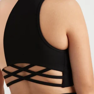 New Aje ATHLETICA Colour Block Crop Top 336 Black/Beige