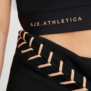 New Aje ATHLETICA Colour Block Crop Top 336 Black/Beige
