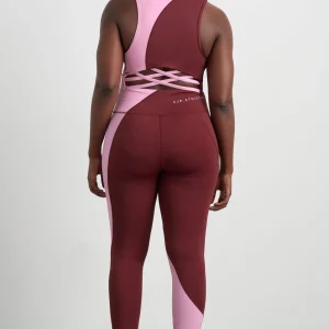 Store Aje ATHLETICA Colour Block Crop Top 336 Burnt Burgundy/Bonbon Pink