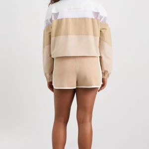 Best Aje ATHLETICA Colour Block Cropped Jacket 787 White/Natural Tan